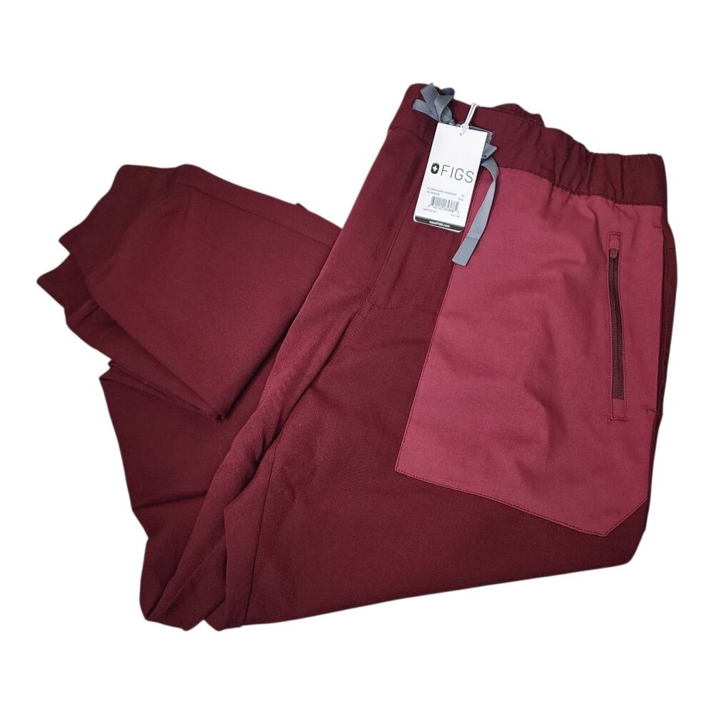 FIGS Chesoi Classic Jogger Pants Mens Medium Medical Scrubs Burgundy NWT